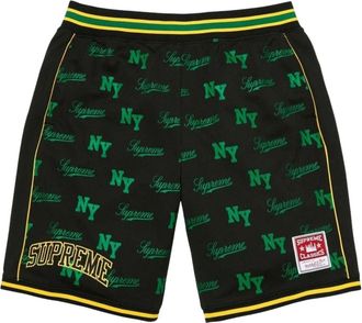 SUPREME x Mitchell & Ness SS26 Monogram Basketball Short Black SUP-SS26-221-BLK