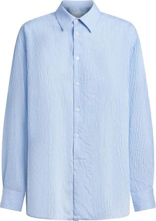 Dondup Viscose Gestreept Shirt - Dames - Overhemden - Blauw - L - Overhemden