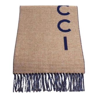 Gucci Pre-owned Scarves, unisex, Beige, Size: ONE SIZE Pre-owned Cashmere Scarf