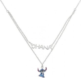 Disney Womens N903632RRHL-17-PH Ladies Stitch Necklace - Silver - One Size