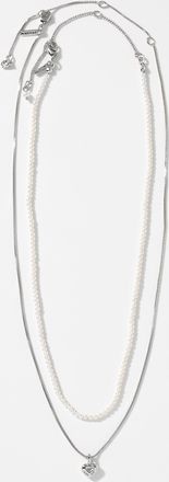 Pilgrim Womens Pearly bead and heart chains 2-piece set