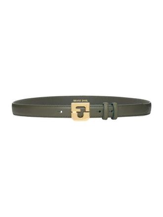 Gerard Darel Le Lauren Slim Leather Belt in Khaki at Nordstrom, Size Medium
