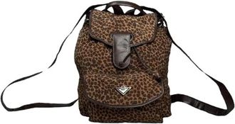 Bottega Veneta Pre-owned Polyester backpacks - unisex - Vintage Rugzakken - Bruin - ONE Size - Polyester - Vintage