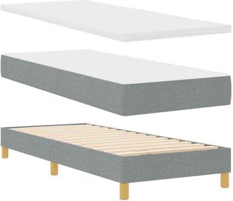 vidaXL Cama Con Somier Con Colch&oacute;n Gris Claro 80 X 200 Cm Tela Vidaxl
