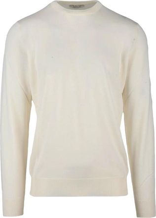 FILIPPO DE LAURENTIIS White Merino Wool Mens Crewneck Pullover