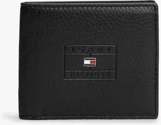 Tommy Hilfiger Mens Pebbled Leather Bifold Wallet - Black