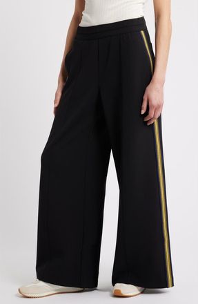 Wit & Wisdom Skyrise Pintuck Palazzo Pants in Black at Nordstrom, Size Medium