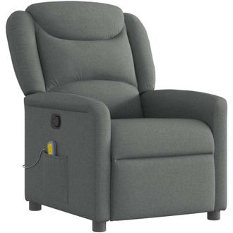 vidaXL Vidaxl - Sill&oacute;n De Masaje Reclinable De Tela Gris Oscuro