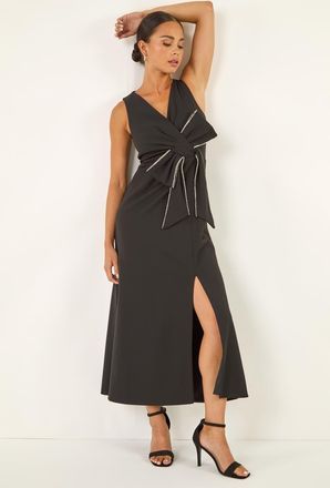 Roman Embellished Bow Trim Maxi Dress