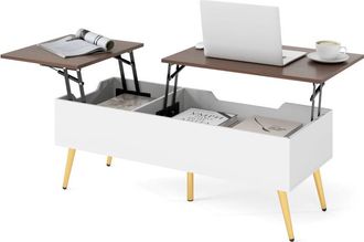 Costway Lift Top Coffee Table Modern Center Table w/Storage Compartments-Walnut