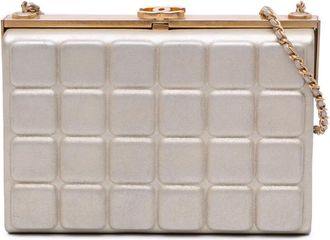 Chanel Clutch CC Chocolate Bar con catena in pelle di agnello metallizzata con catena 2016-2017 - Oro