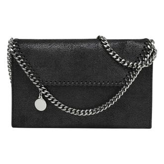 Stella McCartney Tassen, Dames, Zwart, ONE Size, Katoen, Falabella Wallet-On-Chain Crossbody