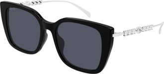 Gucci GG1971SA Asian Fit 002 Womens Sunglasses Black Size 55 - Free RX Lenses - Free RX Lenses