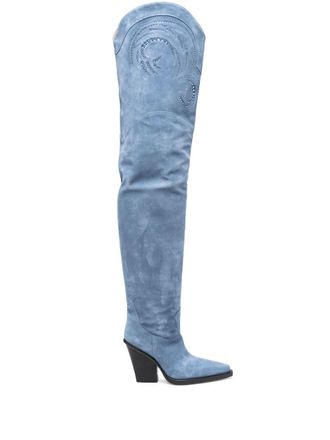 PARIS TEXAS 80mm Holly Dakota over-the-knee boots - Blue