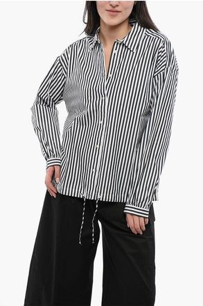 Woolrich Awning Striped YARN Shirt with Drawstringed Bottom size M