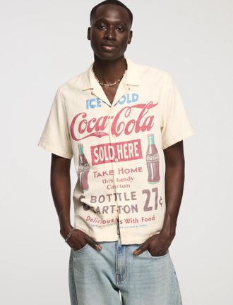 Lucky Brand Mens Short Sleeve Coca Cola Printed Shirt