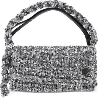 Jil Sander mini knitted shoulder bag - women - Polyester/Sheepskin - OS - Silver