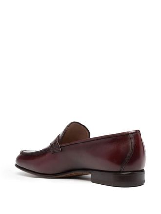 Ferragamo Calf Leather Penny Loafer Loafer - Red