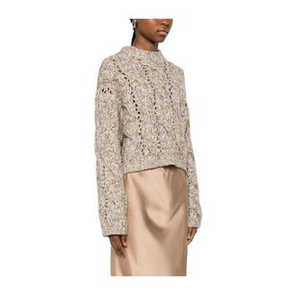 Brunello Cucinelli Dames, Truien, Beige, Maat: M Linnen