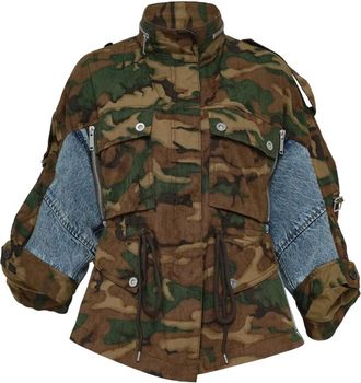 3.1 Phillip Lim Giacca denim con stampa camouflage - Blu