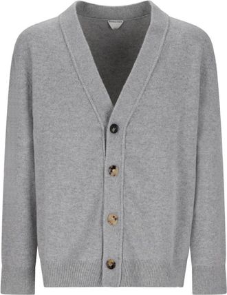 Bottega Veneta Klassieke Cashmere Cardigan - Heren - Cashmere truien - Grijs - S - Kasjmier - Truien & Vesten