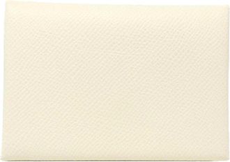 Herm&egrave;s Ivory Jaune Epsom Leather Coin Purse/Coin Case (Pre-Owned)