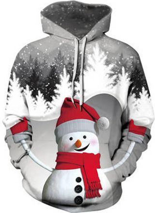 Generic Unisex 3D Printed Casual Christmas Jumpers 3D Graphic Pullover Ugly Funny Xmas Long Sleeve Hoodies or Crewneck Sweatshirts for Men Women Boys Girls Fa