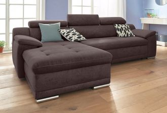 Sit&more Ecksofa »Andiamo L-Form« wahlweise mit Bettfunktion, inklusive Kopfteilverstellung