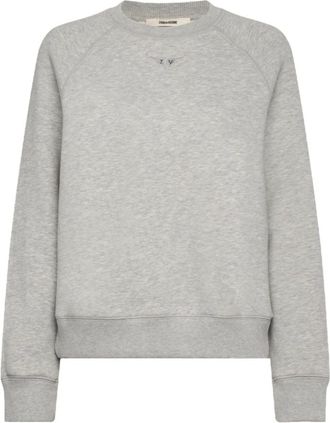 Zadig&Voltaire Sweatshirts, female, Gray, Size: XS Light Grey Sweater with Distinctive Back Wings