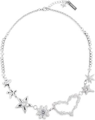 Collina Strada Heart Flame Constellation Necklace in Crystal Clear at Nordstrom