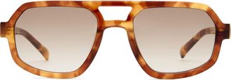 Luv Lou The Banks 53mm Gradient Aviator Sunglasses in Caramel Tortoise at Nordstrom