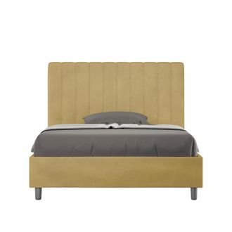 ITYhome Letto Imbottito 1 Piazza E Mezza 120x190 Cm Agueda Tipologia Della Rete: Con Rete - Materiale Ityhome: Microfibra - Colori Ityhome: Ocra