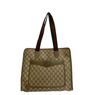 Gucci Sherry Line Beige Pvc Tote Bag (Pre-Owned)