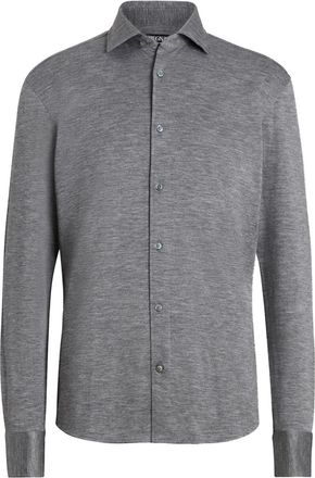 Ermenegildo Zegna mélange shirt - men - Cashmere/Silk - L - Grey