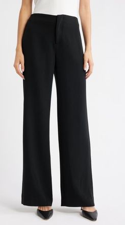Reformation Vida High Waist Wide Leg Crepe Pants in Black at Nordstrom, Size 12