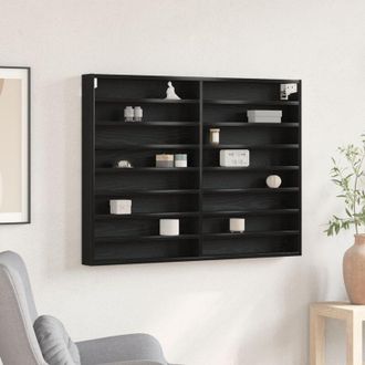 vidaXL Vidaxl - Mobile Espositivo con lo scaffale Rovere nero 100 x 8.5 x 75 cm