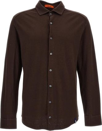 Drumohr Casual Shirts - Heren - Casual Overhemden - Bruin - 2XL - Overhemden