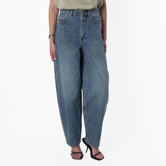 Zimmermann Illustration Barrel Cotton Denim Jeans, Waist Size 25