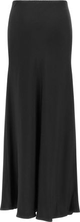 Fabiana Filippi Shiny Satin Flared Skirt - Black