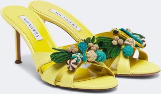 Aquazzura Birdsong raffia mules