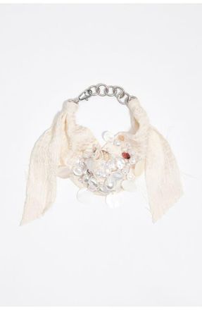 Bimba & Lola Woven Choker Necklace With Pearls in Ivory at Nordstrom