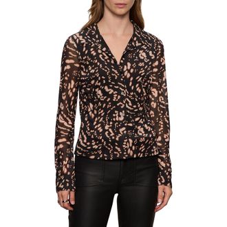 Sanctuary Mesh Button-Down Shirt in Nocturnal at Nordstrom Rack, Size Xx-Small