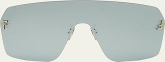 Fendi Crystal FF Metal Shield Sunglasses