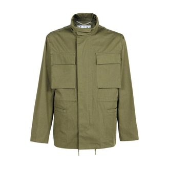 Off-white Pijl Veld Katoenen Jas - Heren - Zomerjassen - Groen - S - Katoen - Jassen