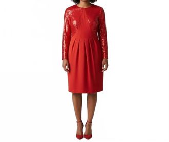 Reiss Cara Sequin Waisted Mini Dress In Red