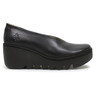 FLY London BESO246FLY Dublin Leather Womens Wedge Sole Shoes - Black - Size:UK 6