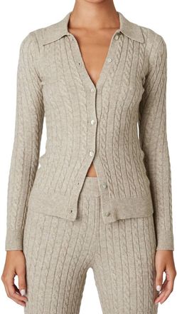 Nia Willow Cable Knit Cardigan In Blonde