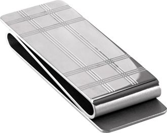 Montblanc Sartorial Stainless Steel Check Pattern Essential Money Clip