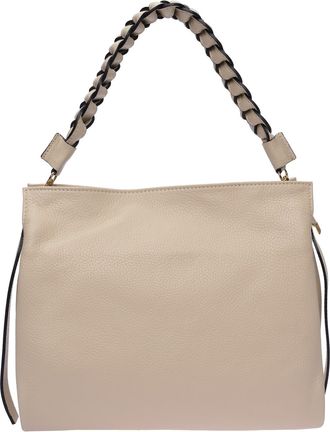 Luisa Vannini Beige Rundleer Tas