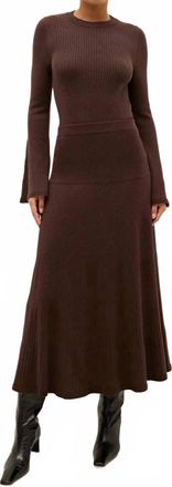 Marie Oliver Kaylan Ribbed Knit Maxi Skirt In Cacao